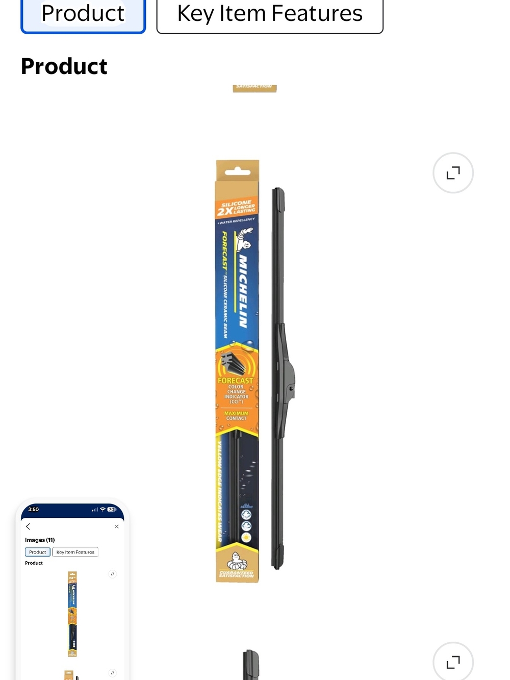 MICHELIN Black Silicone Windshield Wiper Blade - All-Weather Performance
